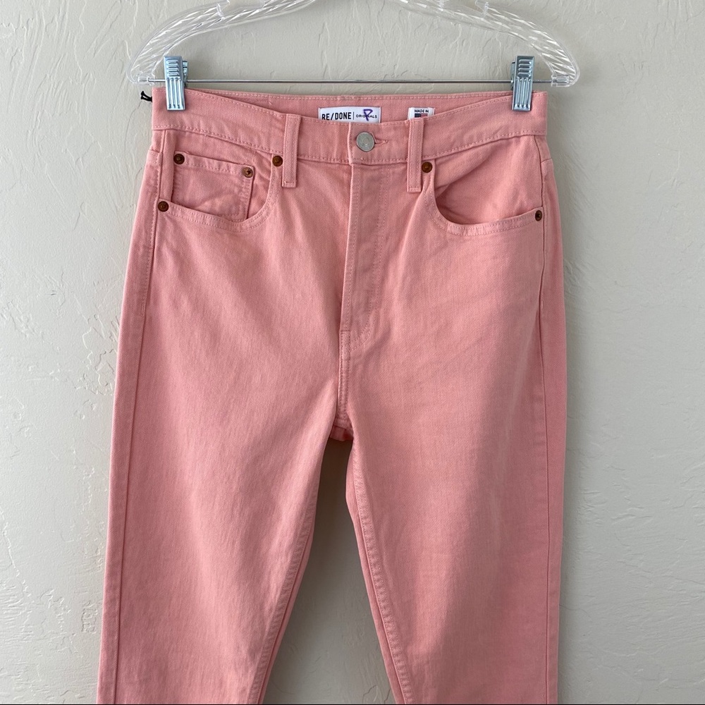 Re/Done Originals High Rise Coral Pink Skinny Jean - Picture 2 of 7